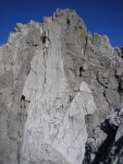 Schlüsselstelle Steilwand (D) im Imster Klettersteig