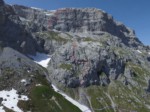 Routenverlauf vom Familien-Klettersteige Parnunblick (unterer Fels)