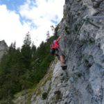 Eine der vielen Querungen im Tegelbergsteig