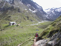 Edelweiss Klettersteig Blick zurück zur Franz Senn Hütte