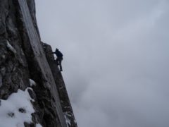 Klettersteig Ellmauer Halt nicht überhängende Leiter