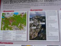 Übersichtstafel über die Klettersteige am Tegelberg