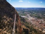 via ferrata redovan - die finale lange Seilbrücke kurz vorm Ausstieg