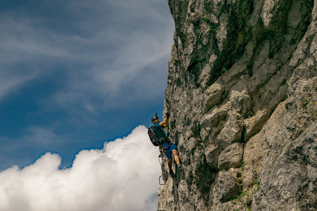schwierige Variante im 3.Teil vom Klettersteig Stripsenkopf