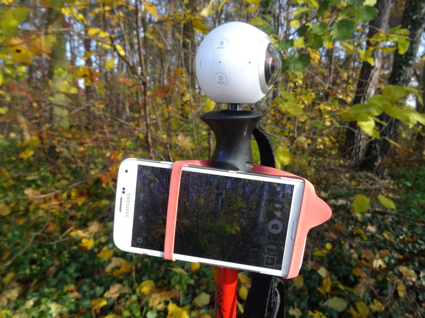 Selifehalterung für Wanderstock