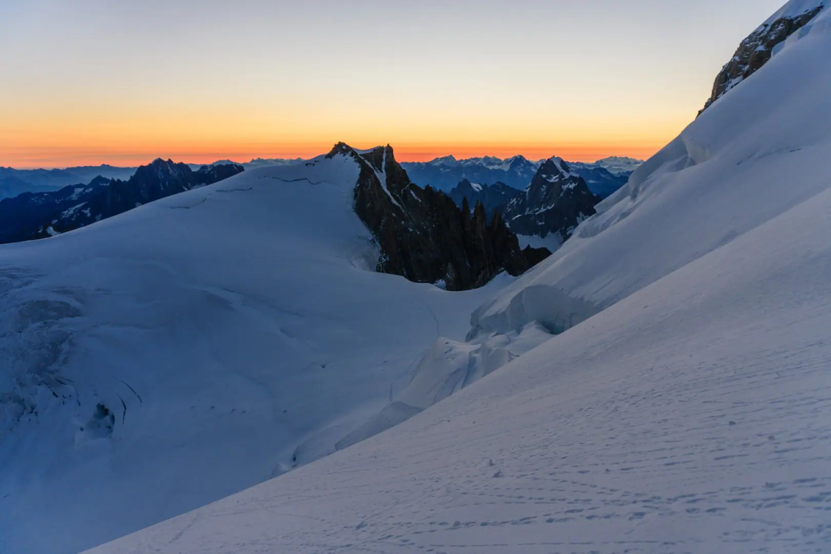 Blick zurück zum Mont Blanc du Tacul