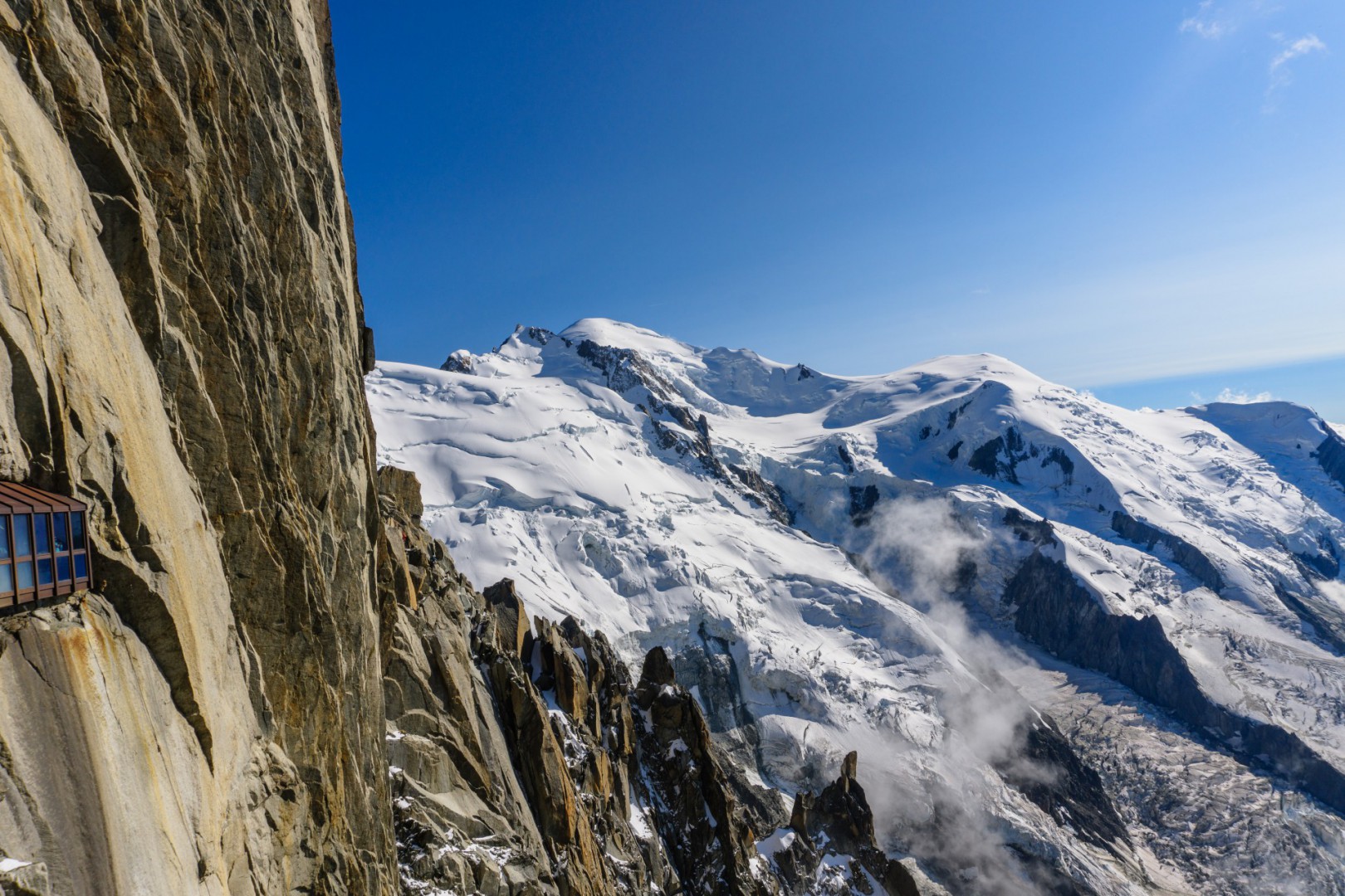 Blick von der Aiguille du Midi zum Mont Blanc